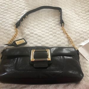 Black NWT Badgley Mischka Abbie bag w/ detachable shoulder strap & dust bag